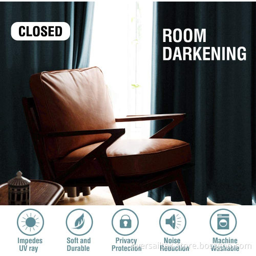 Soft Textured Blackout Velvet Window Curtain Drapes